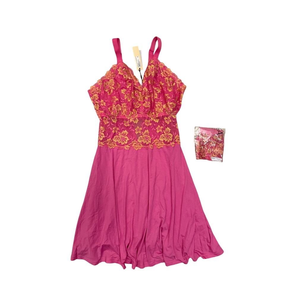 Cosabella Savona Curvy Chemise & Matching G-String Set NWT Rani Pink Gold Size M